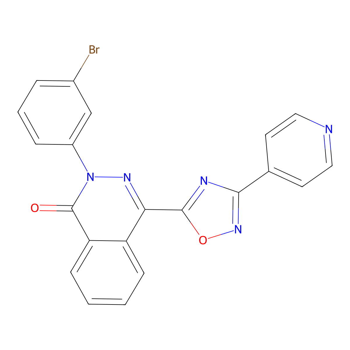 2-(3-bromophenyl)-4-(3-pyridin-4-yl-1,2,4-oxadiazol-5-yl)phthalazin-1(2H)-one molecular structure, CAS 1207047-46-8