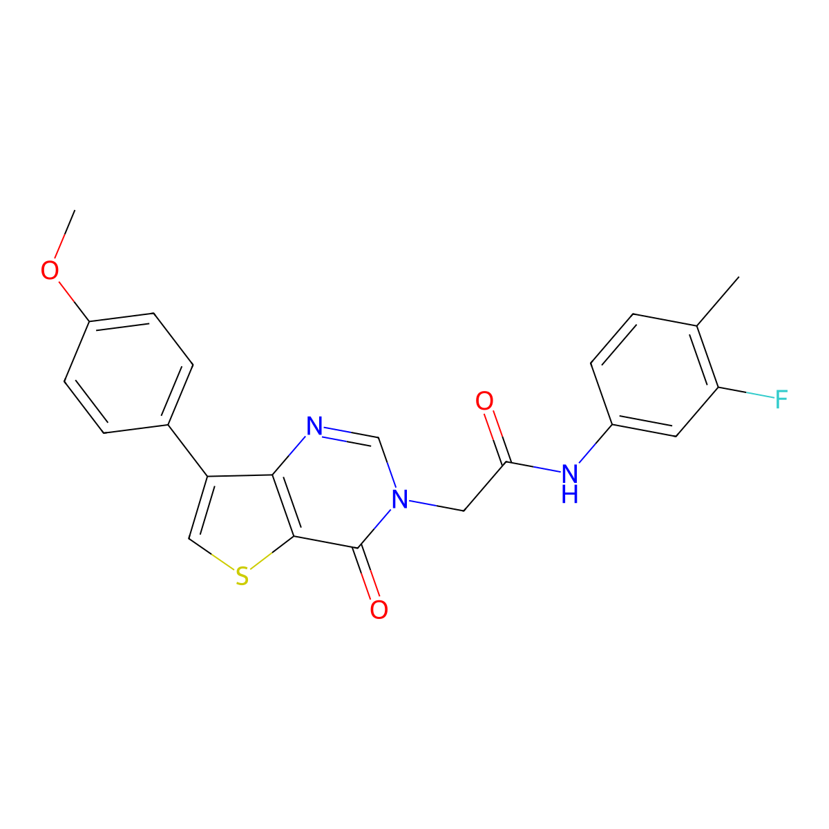 N-(3-fluoro-4-methylphenyl)-2-[7-(4-methoxyphenyl)-4-oxothieno[3,2-d]pyrimidin-3(4H)-yl]acetamide molecular structure, CAS 1207047-48-0