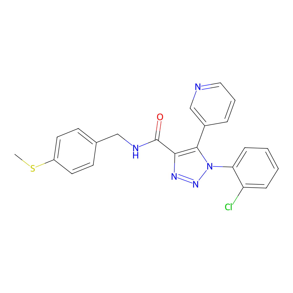 1-(2-chlorophenyl)-N-{[4-(methylsulfanyl)phenyl]methyl}-5-(pyridin-3-yl)-1H-1,2,3-triazole-4-carboxamide molecular structure, CAS 1207047-55-9