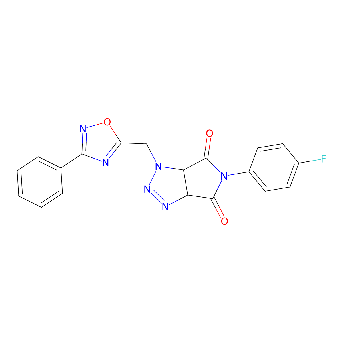 5-(4-fluorophenyl)-1-[(3-phenyl-1,2,4-oxadiazol-5-yl)methyl]-1H,3aH,4H,5H,6H,6aH-pyrrolo[3,4-d][1,2,3]triazole-4,6-dione molecular structure, CAS 1207047-61-7