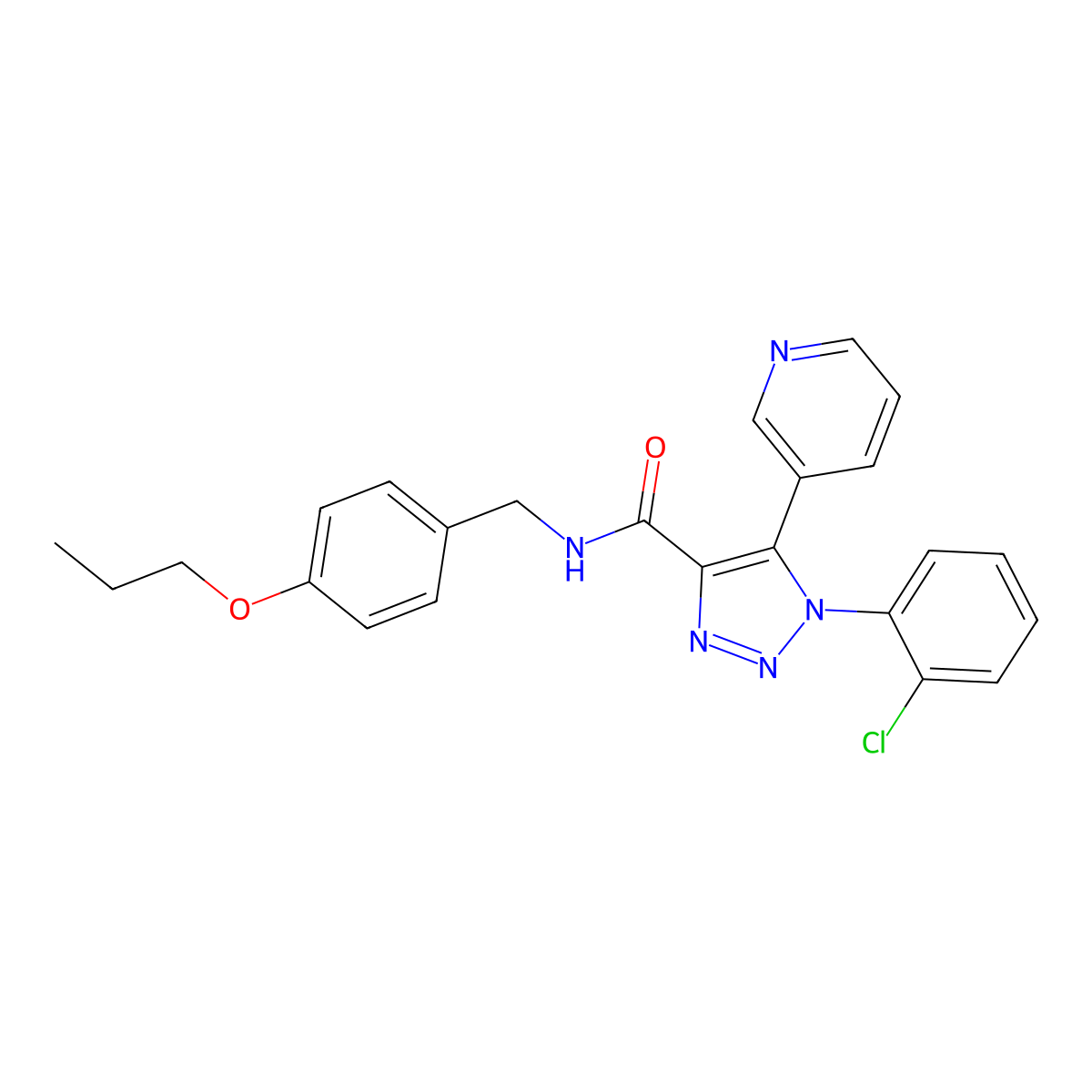 1-(2-chlorophenyl)-N-(4-propoxybenzyl)-5-(pyridin-3-yl)-1H-1,2,3-triazole-4-carboxamide molecular structure, CAS 1207047-69-5