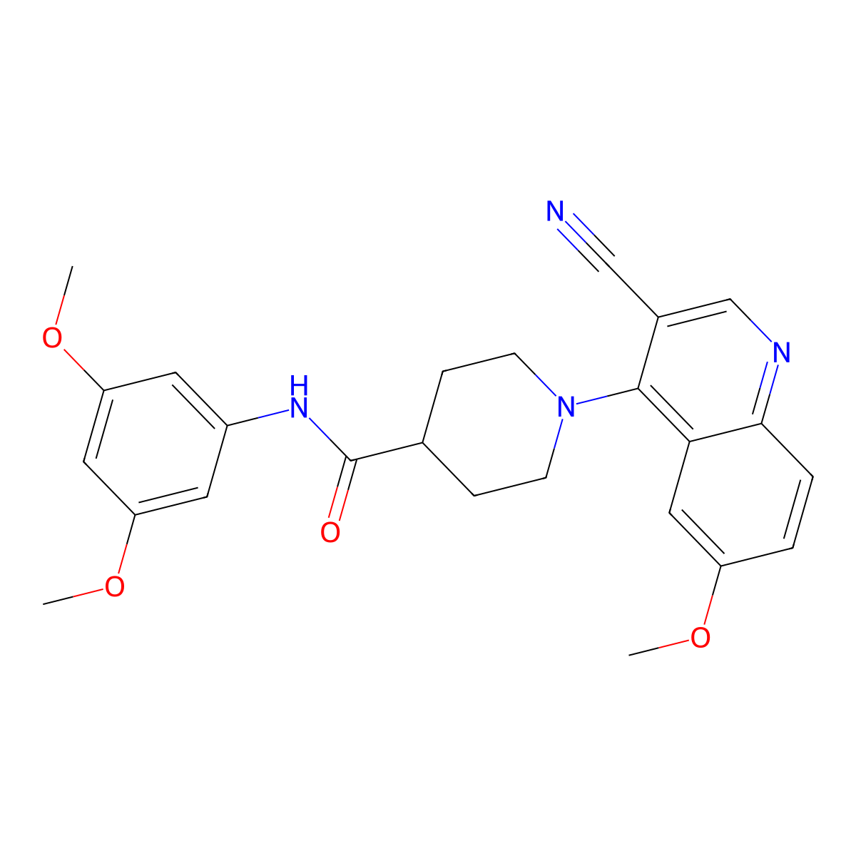 1-(3-cyano-6-methoxyquinolin-4-yl)-N-(3,5-dimethoxyphenyl)piperidine-4-carboxamide molecular structure, CAS 1207047-78-6