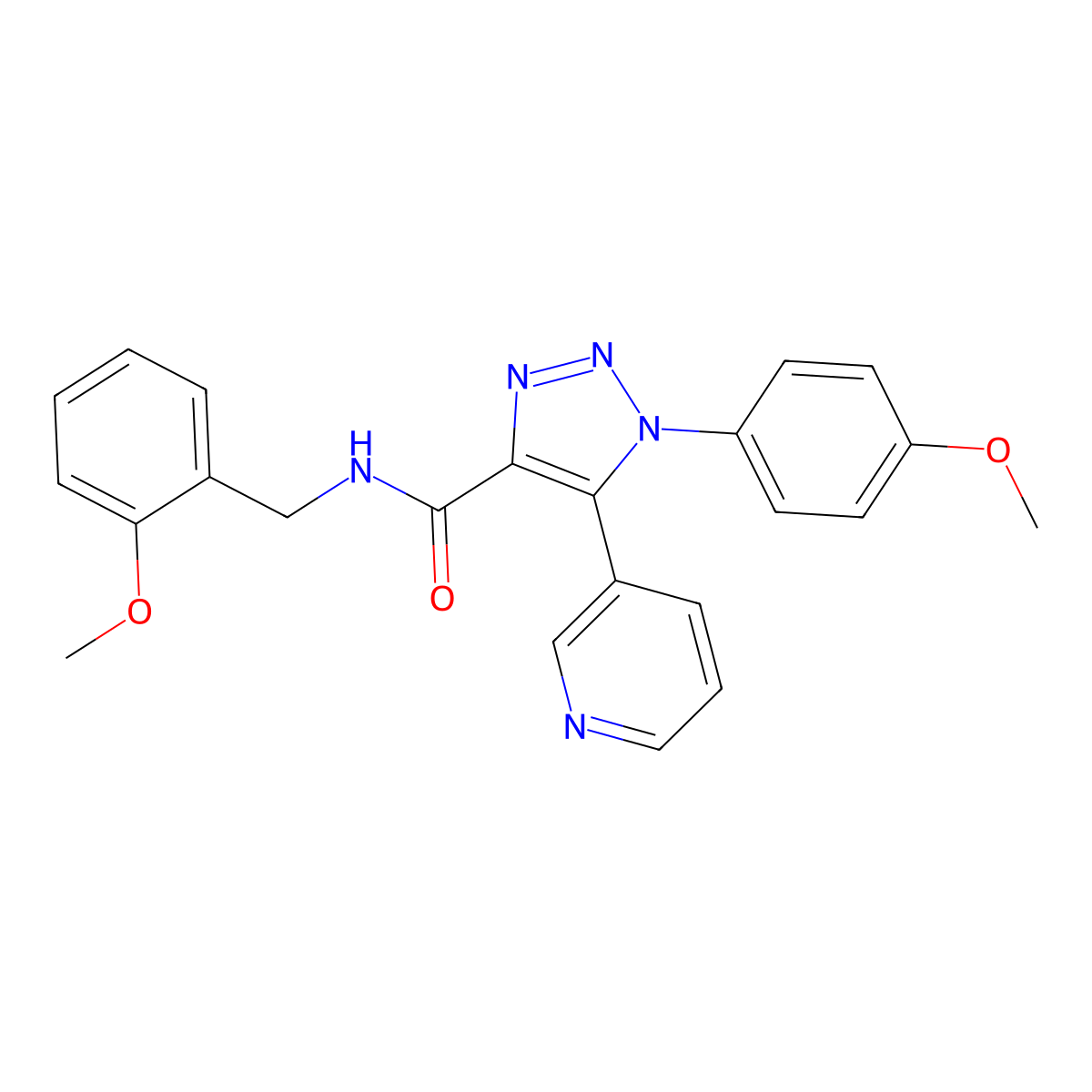 1-(4-methoxyphenyl)-N-[(2-methoxyphenyl)methyl]-5-(pyridin-3-yl)-1H-1,2,3-triazole-4-carboxamide molecular structure, CAS 1207047-87-7
