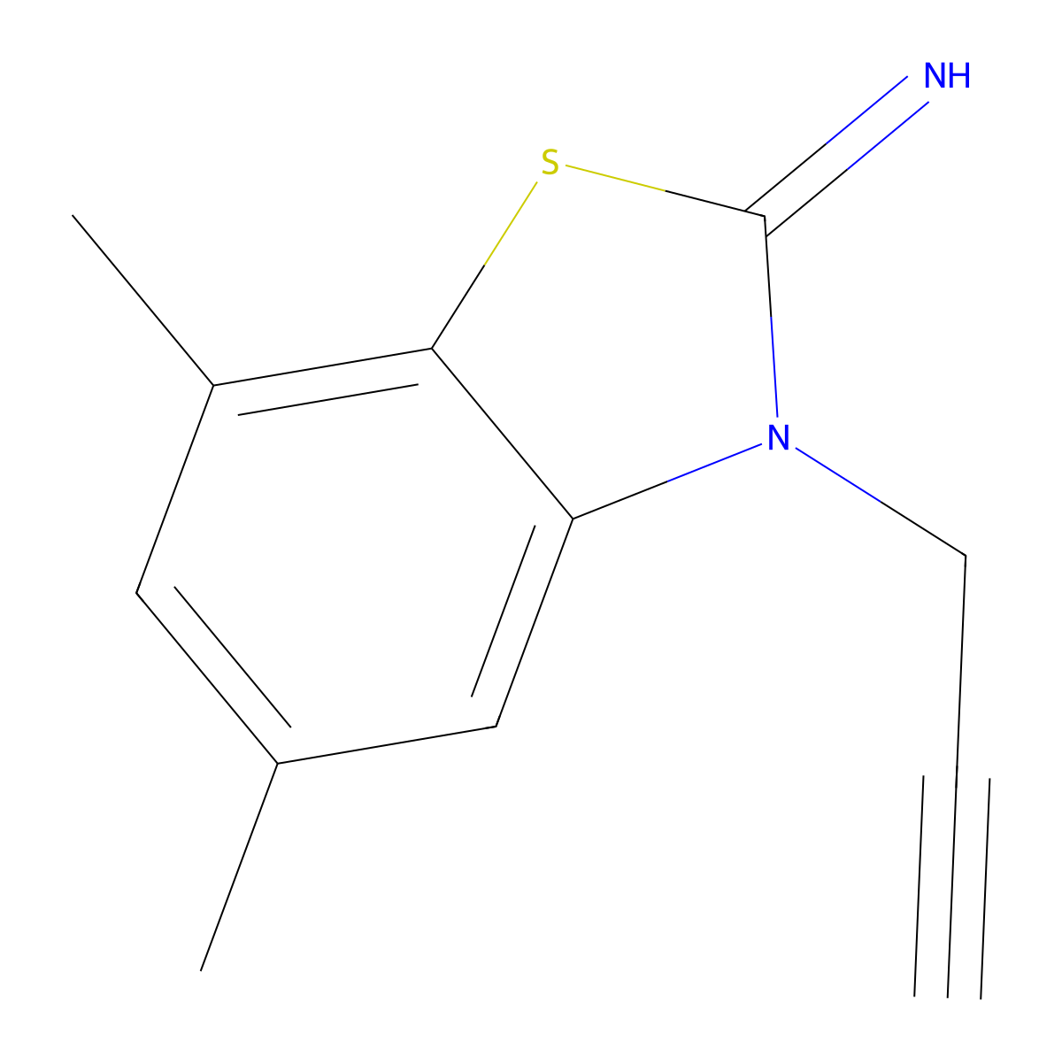 5,7-dimethyl-3-(prop-2-yn-1-yl)benzo[d]thiazol-2(3H)-imine molecular structure, CAS 1207048-00-7