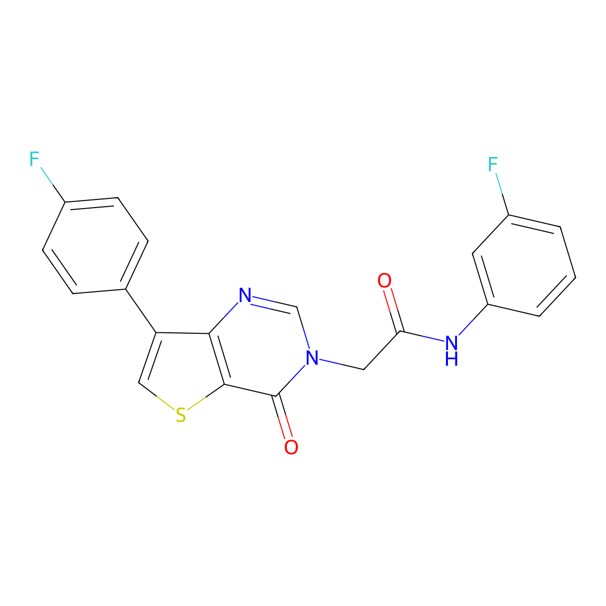 N-(3-fluorophenyl)-2-[7-(4-fluorophenyl)-4-oxothieno[3,2-d]pyrimidin-3(4H)-yl]acetamide molecular structure, CAS 1207048-02-9