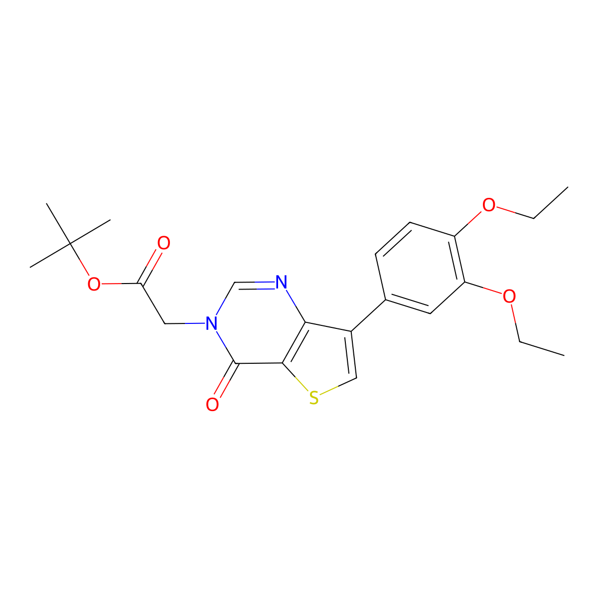 tert-butyl [7-(3,4-diethoxyphenyl)-4-oxothieno[3,2-d]pyrimidin-3(4H)-yl]acetate molecular structure, CAS 1207048-07-4