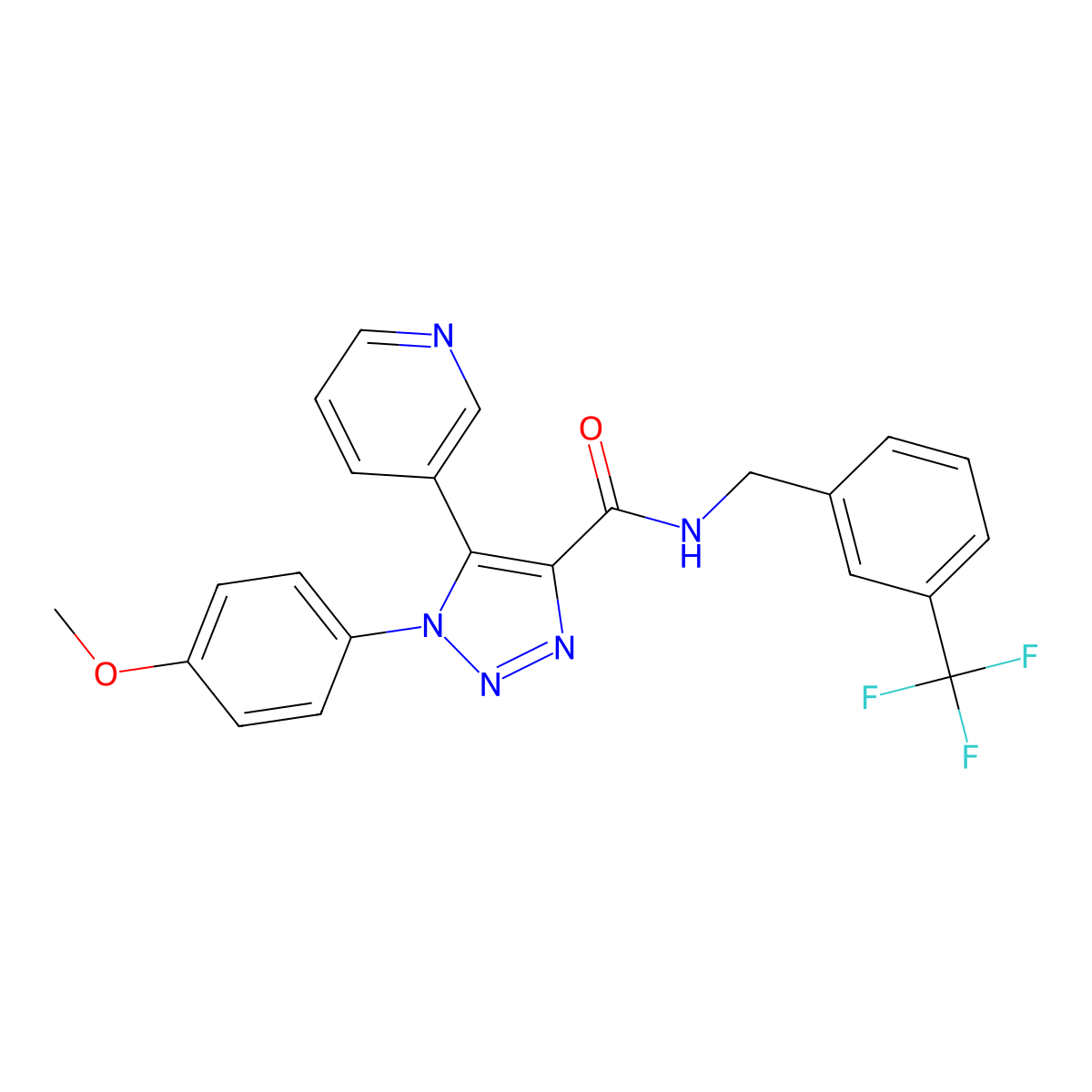 1-(4-methoxyphenyl)-5-(pyridin-3-yl)-N-{[3-(trifluoromethyl)phenyl]methyl}-1H-1,2,3-triazole-4-carboxamide molecular structure, CAS 1207048-09-6
