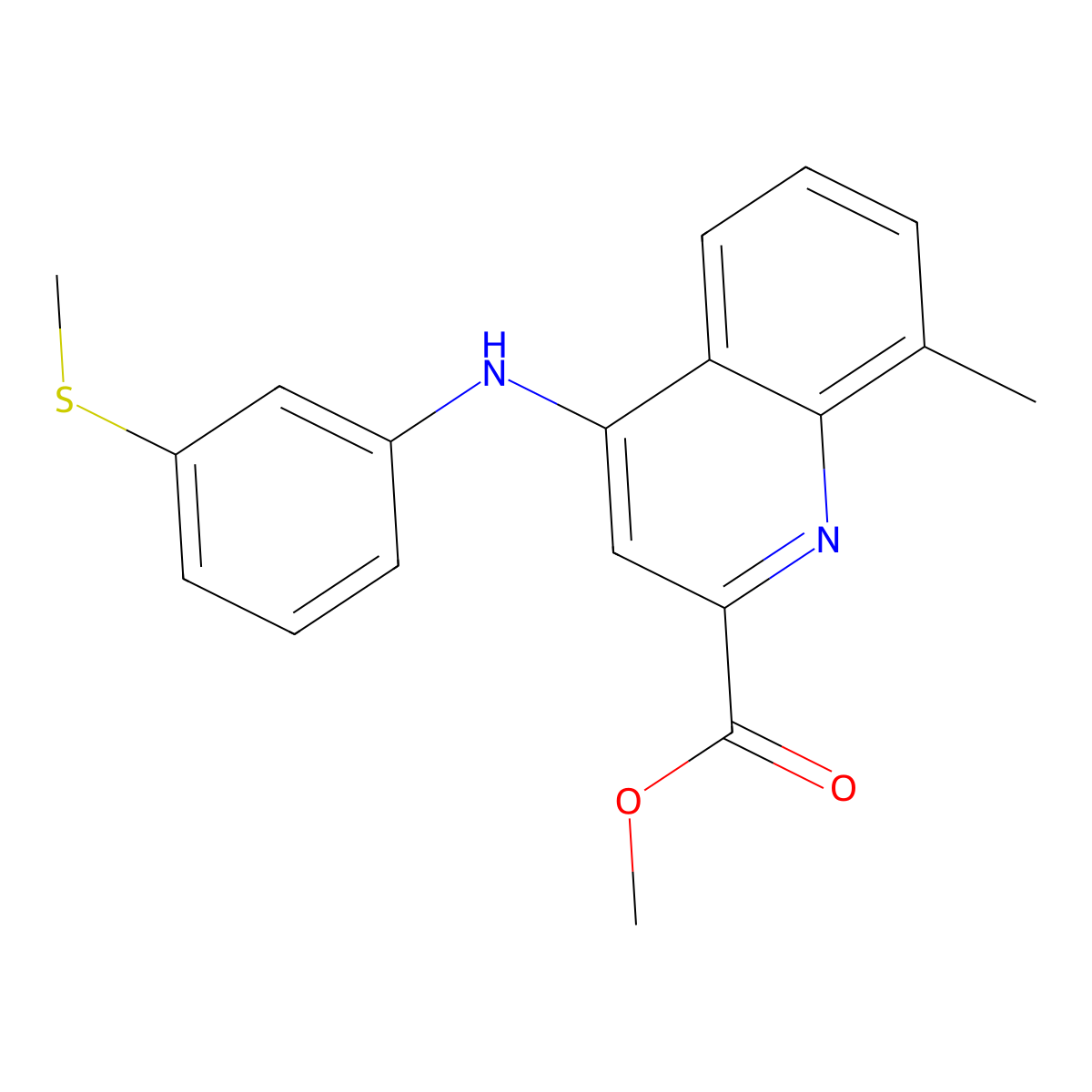 Methyl 8-methyl-4-{[3-(methylsulfanyl)phenyl]amino}quinoline-2-carboxylate molecular structure, CAS 1207048-26-7