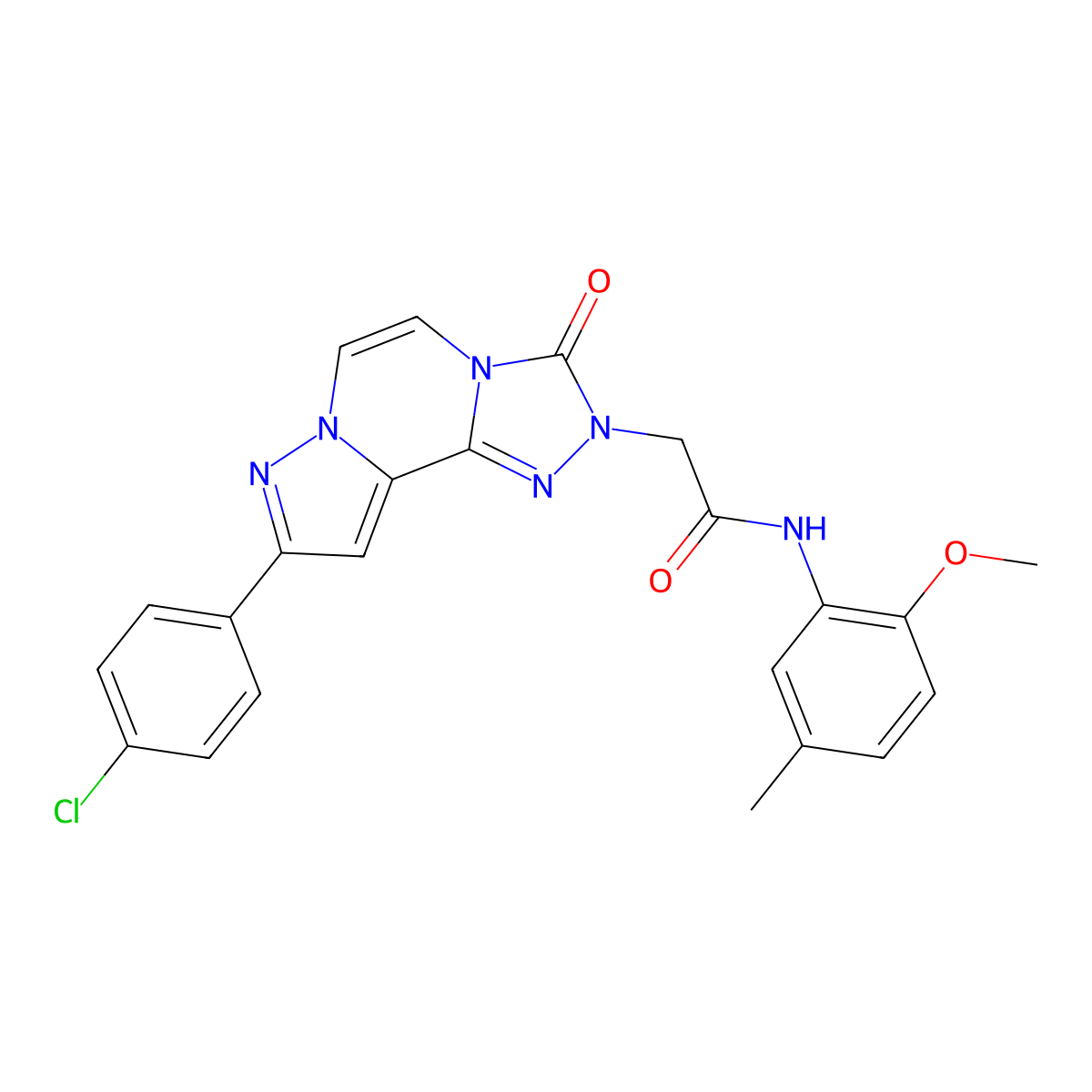 2-[11-(4-chlorophenyl)-5-oxo-3,4,6,9,10-pentaazatricyclo[7.3.0.0^{2,6}]dodeca-1(12),2,7,10-tetraen-4-yl]-N-(2-methoxy-5-methylphenyl)acetamide molecular structure, CAS 1207048-27-8
