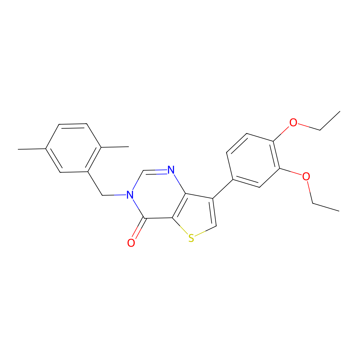 7-(3,4-diethoxyphenyl)-3-(2,5-dimethylbenzyl)thieno[3,2-d]pyrimidin-4(3H)-one molecular structure, CAS 1207048-30-3