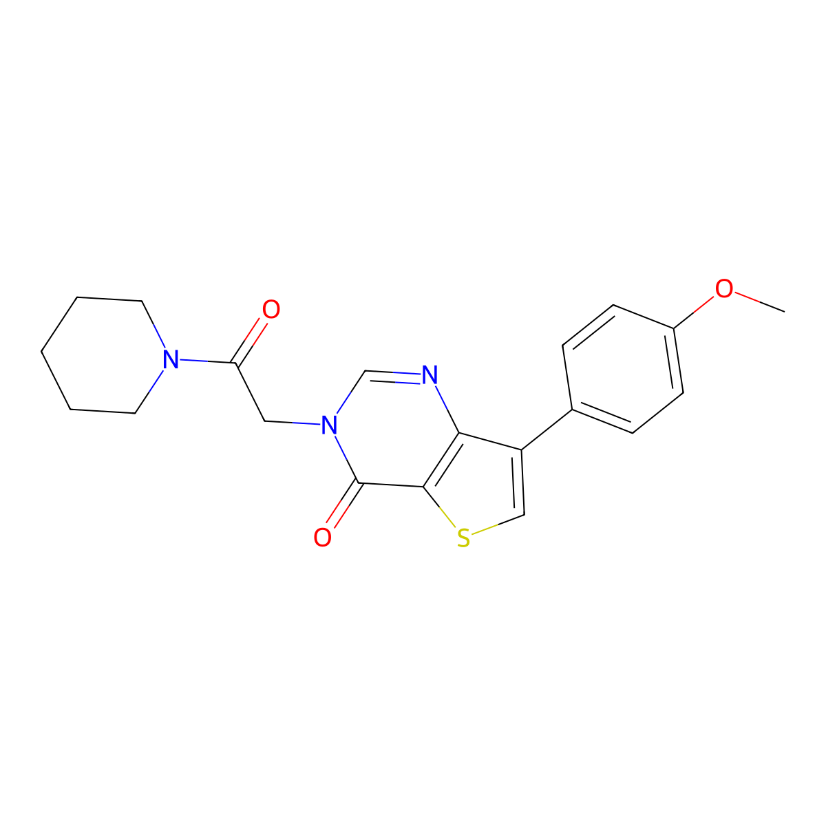 7-(4-methoxyphenyl)-3-[2-oxo-2-(piperidin-1-yl)ethyl]-3H,4H-thieno[3,2-d]pyrimidin-4-one molecular structure, CAS 1207048-31-4