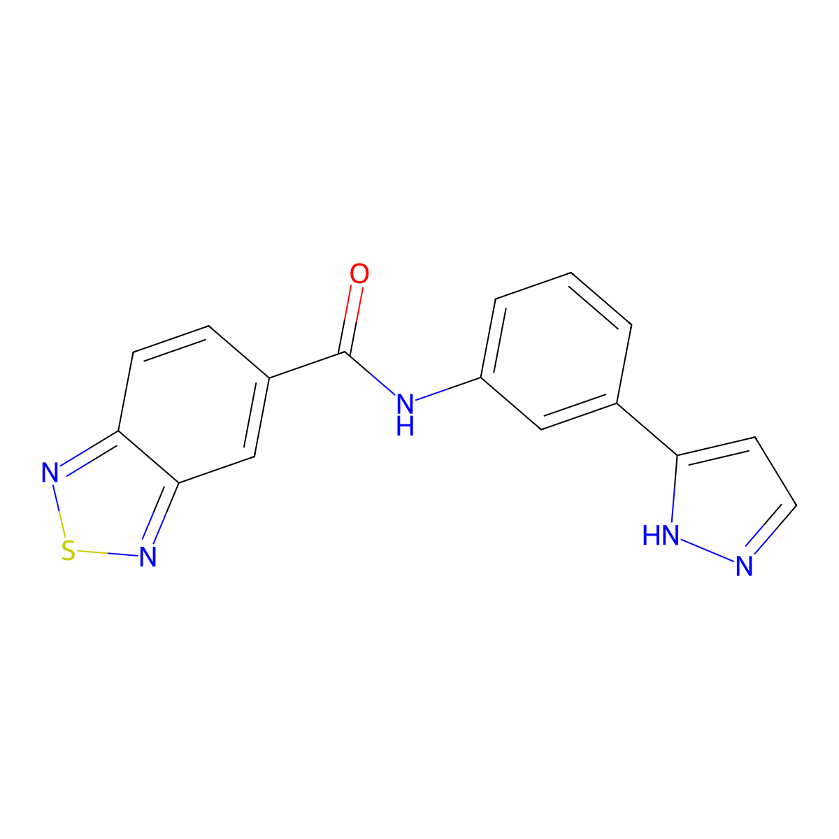 N-(3-(1H-pyrazol-3-yl)phenyl)benzo[c][1,2,5]thiadiazole-5-carboxamide molecular structure, CAS 1207048-47-2