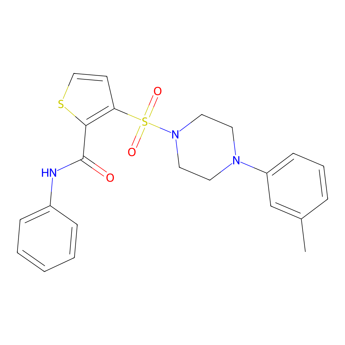 3-{[4-(3-methylphenyl)piperazin-1-yl]sulfonyl}-N-phenylthiophene-2-carboxamide molecular structure, CAS 1207048-48-3