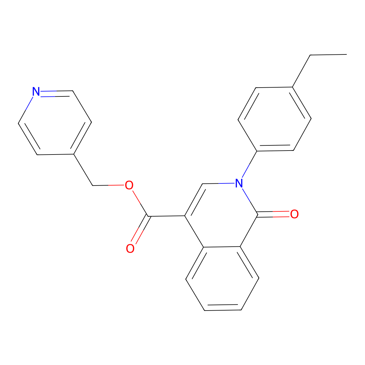 Pyridin-4-ylmethyl 2-(4-ethylphenyl)-1-oxo-1,2-dihydroisoquinoline-4-carboxylate molecular structure, CAS 1207048-49-4