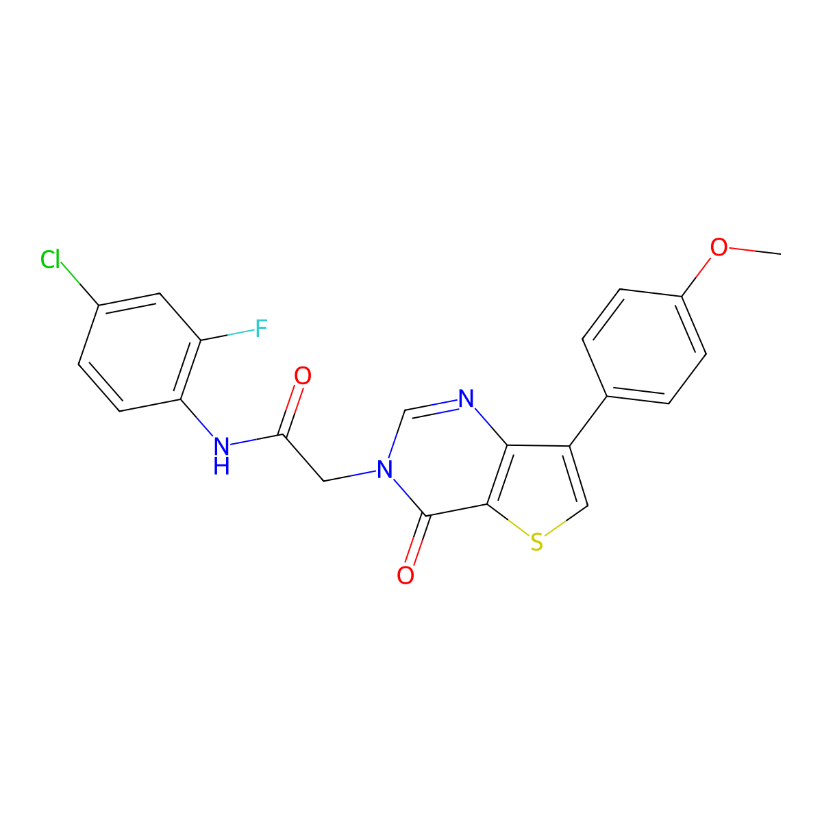 N-(4-chloro-2-fluorophenyl)-2-[7-(4-methoxyphenyl)-4-oxothieno[3,2-d]pyrimidin-3(4H)-yl]acetamide molecular structure, CAS 1207048-53-0