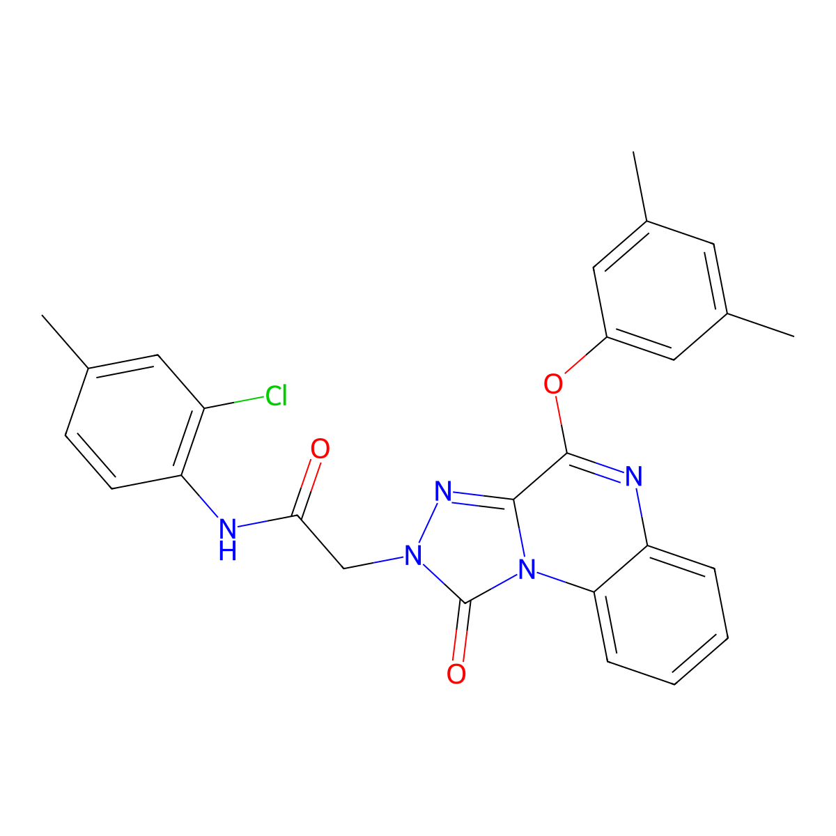 N-(2-chloro-4-methylphenyl)-2-(4-(3,5-dimethylphenoxy)-1-oxo-[1,2,4]triazolo[4,3-a]quinoxalin-2(1H)-yl)acetamide molecular structure, CAS 1207048-57-4