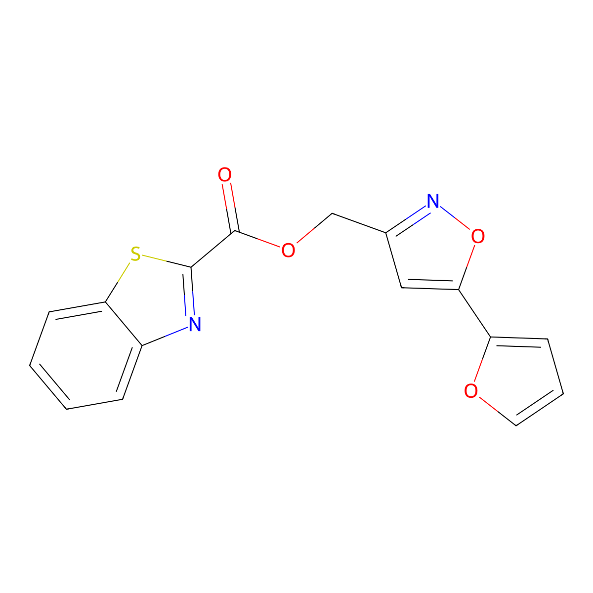 (5-(Furan-2-yl)isoxazol-3-yl)methyl benzo[d]thiazole-2-carboxylate molecular structure, CAS 1207048-59-6