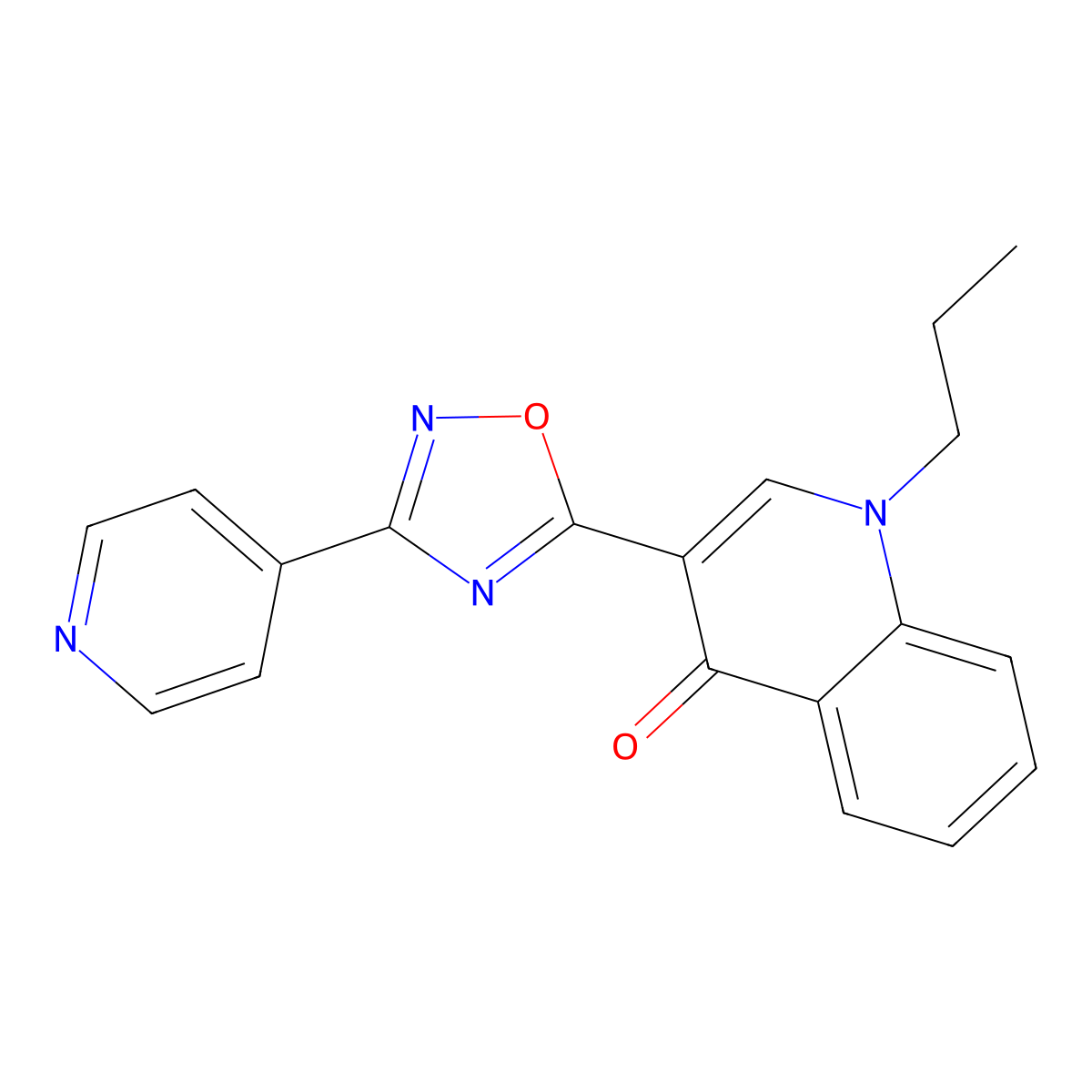 1-propyl-3-(3-pyridin-4-yl-1,2,4-oxadiazol-5-yl)quinolin-4(1H)-one molecular structure, CAS 1207048-61-0