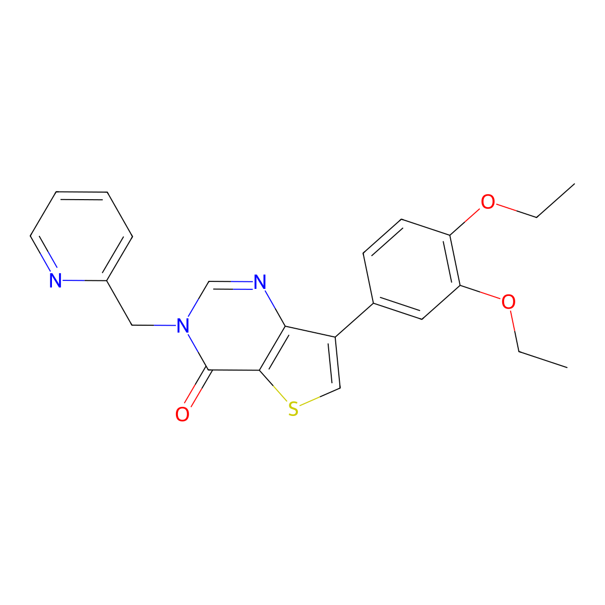 7-(3,4-diethoxyphenyl)-3-(pyridin-2-ylmethyl)thieno[3,2-d]pyrimidin-4(3H)-one molecular structure, CAS 1207048-62-1