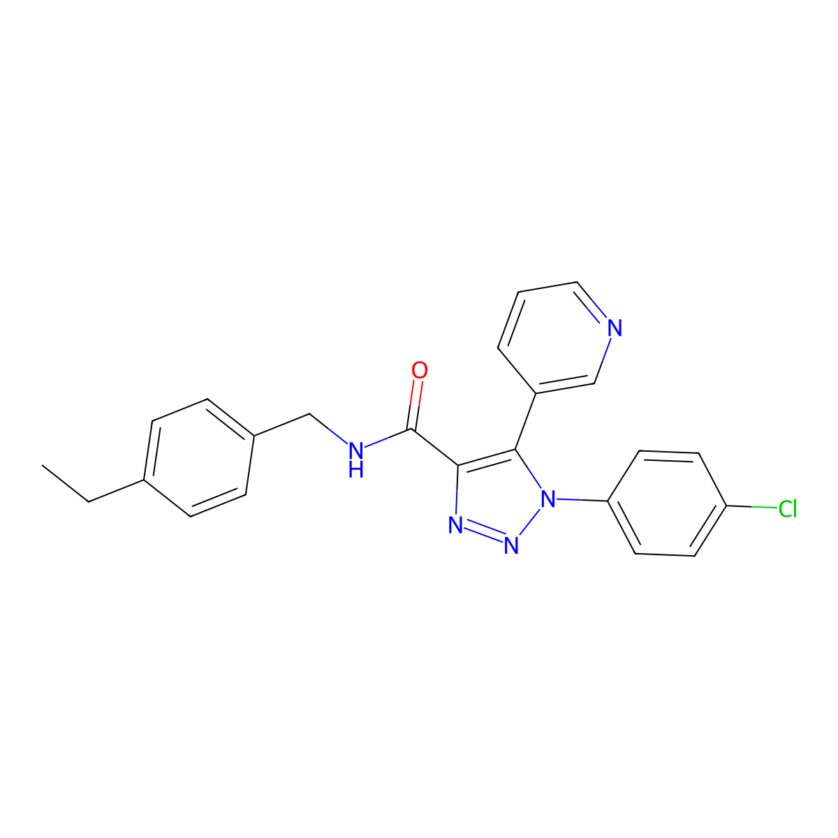 1-(4-chlorophenyl)-N-(4-ethylbenzyl)-5-(pyridin-3-yl)-1H-1,2,3-triazole-4-carboxamide molecular structure, CAS 1207048-64-3