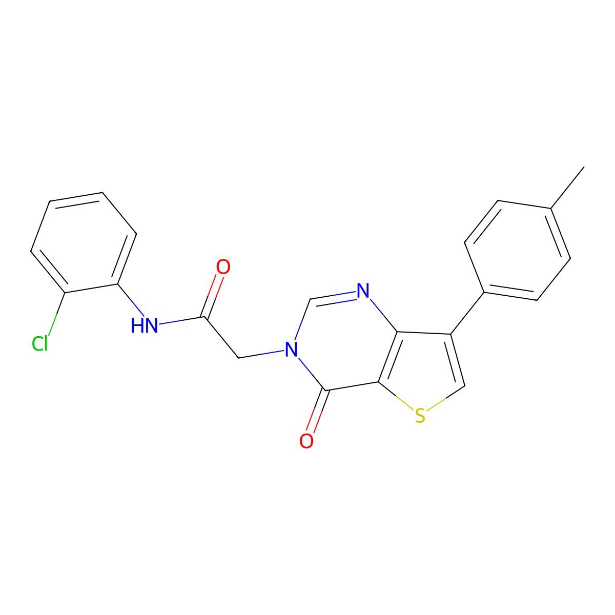 N-(2-chlorophenyl)-2-[7-(4-methylphenyl)-4-oxothieno[3,2-d]pyrimidin-3(4H)-yl]acetamide molecular structure, CAS 1207048-67-6