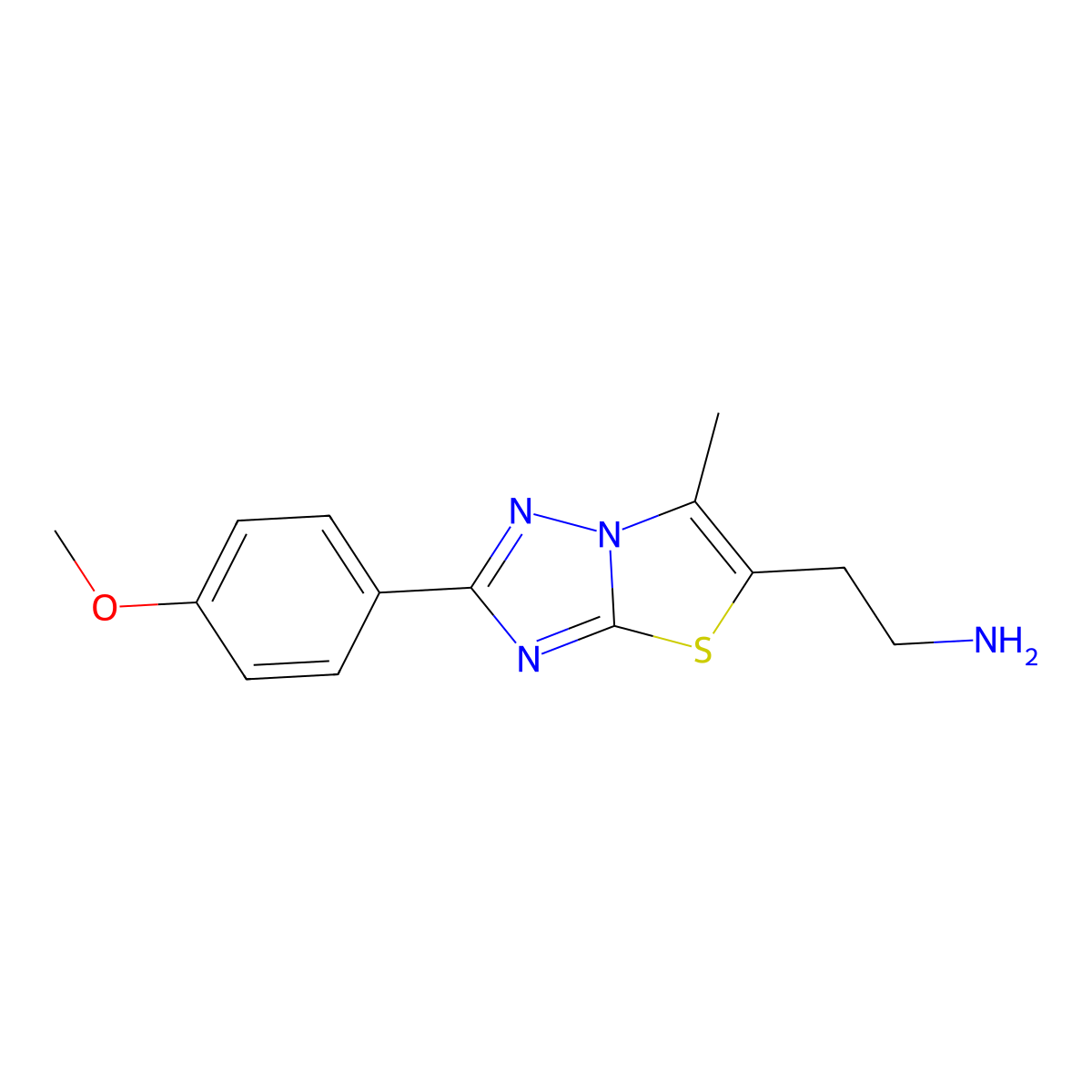 2-(2-(4-Methoxyphenyl)-6-methylthiazolo[3,2-b][1,2,4]triazol-5-yl)ethanamine molecular structure, CAS 1207048-68-7