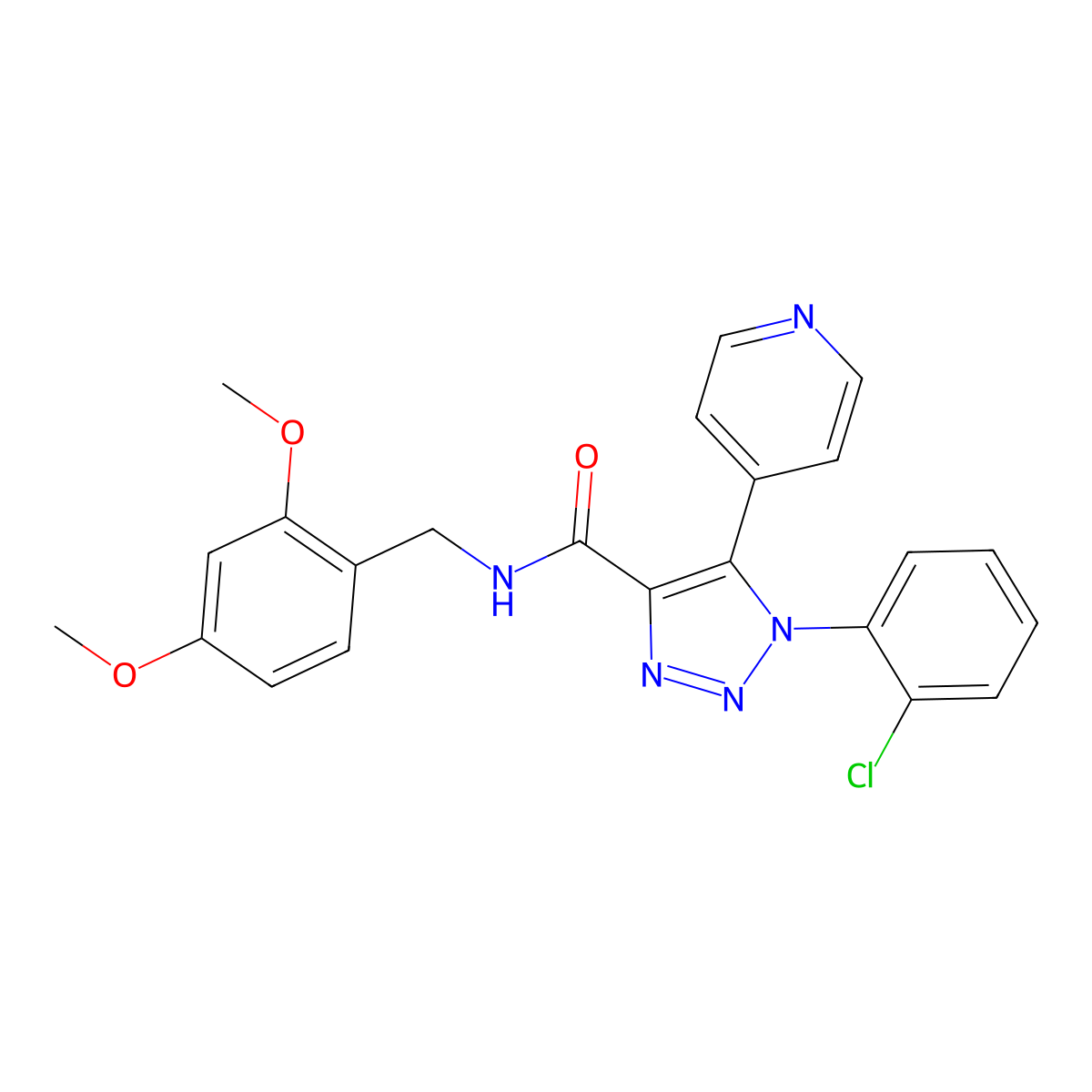 1-(2-chlorophenyl)-N-[(2,4-dimethoxyphenyl)methyl]-5-(pyridin-4-yl)-1H-1,2,3-triazole-4-carboxamide molecular structure, CAS 1207048-69-8