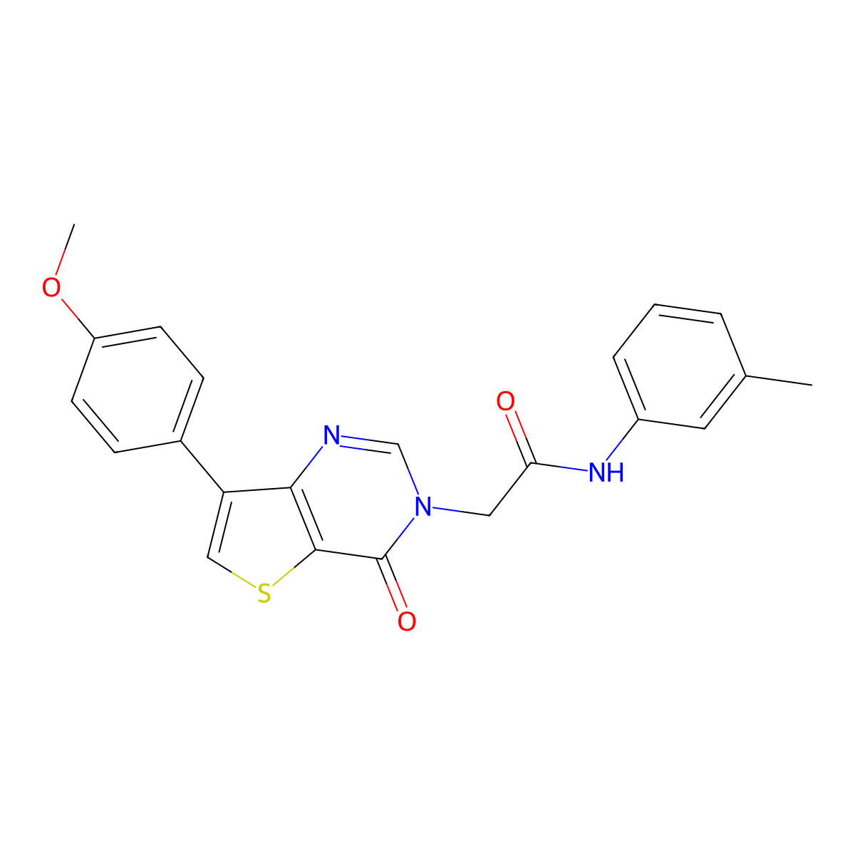 2-[7-(4-methoxyphenyl)-4-oxothieno[3,2-d]pyrimidin-3(4H)-yl]-N-(3-methylphenyl)acetamide molecular structure, CAS 1207048-72-3