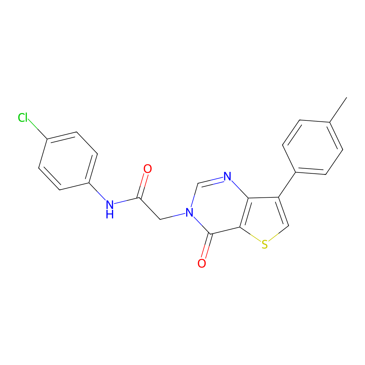 N-(4-chlorophenyl)-2-[7-(4-methylphenyl)-4-oxothieno[3,2-d]pyrimidin-3(4H)-yl]acetamide molecular structure, CAS 1207048-75-6