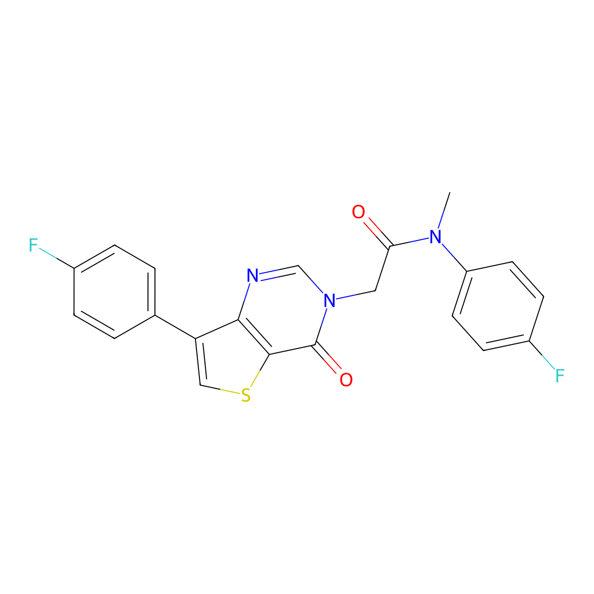 N-(4-fluorophenyl)-2-[7-(4-fluorophenyl)-4-oxothieno[3,2-d]pyrimidin-3(4H)-yl]-N-methylacetamide molecular structure, CAS 1207048-76-7