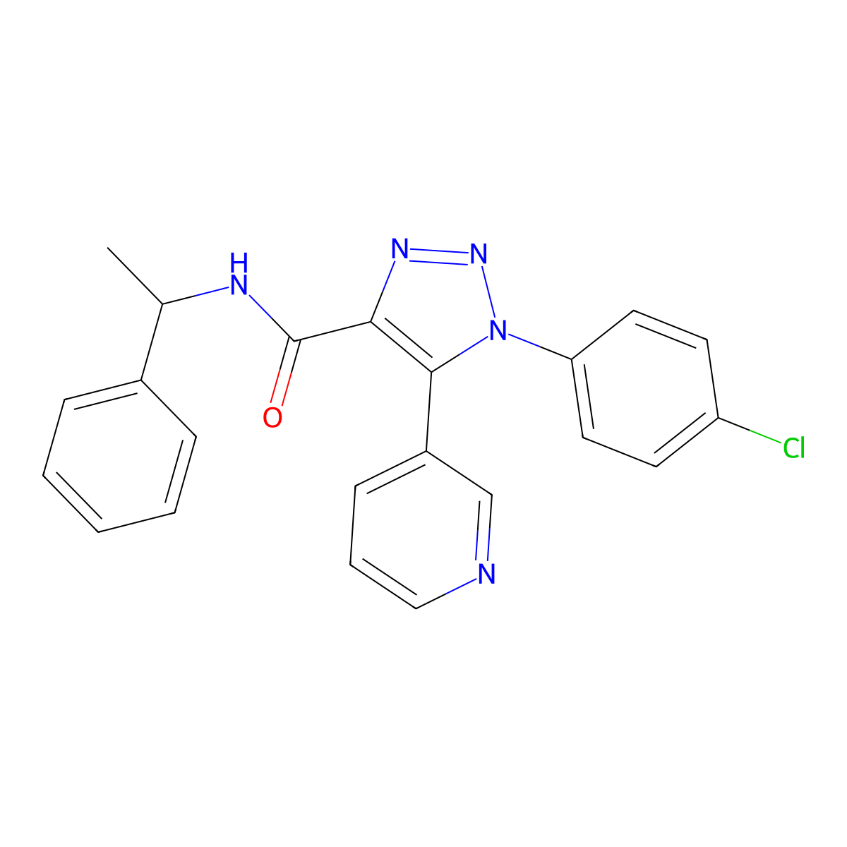 1-(4-chlorophenyl)-N-(1-phenylethyl)-5-(pyridin-3-yl)-1H-1,2,3-triazole-4-carboxamide molecular structure, CAS 1207048-78-9