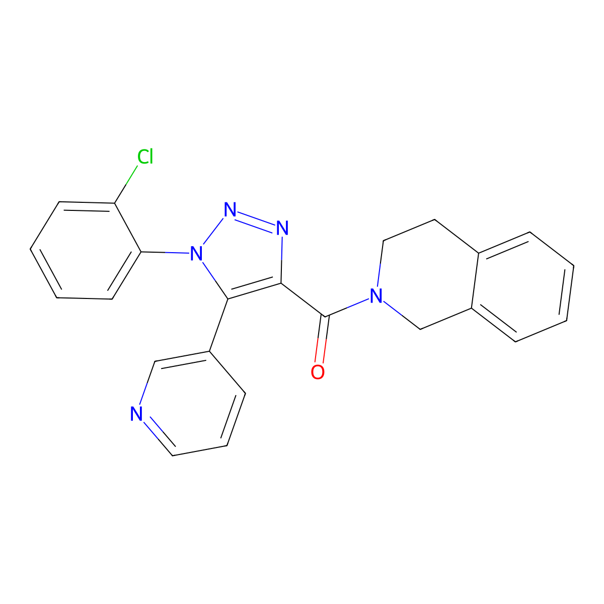 2-[1-(2-chlorophenyl)-5-(pyridin-3-yl)-1H-1,2,3-triazole-4-carbonyl]-1,2,3,4-tetrahydroisoquinoline molecular structure, CAS 1207048-81-4