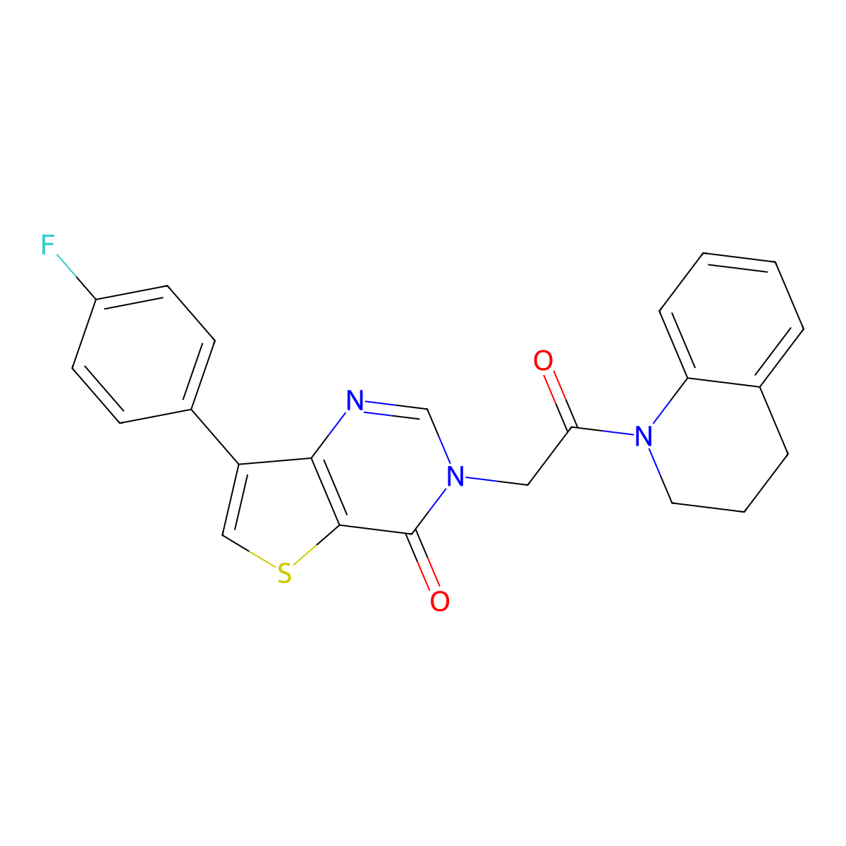 3-[2-(3,4-dihydroquinolin-1(2H)-yl)-2-oxoethyl]-7-(4-fluorophenyl)thieno[3,2-d]pyrimidin-4(3H)-one molecular structure, CAS 1207048-85-8