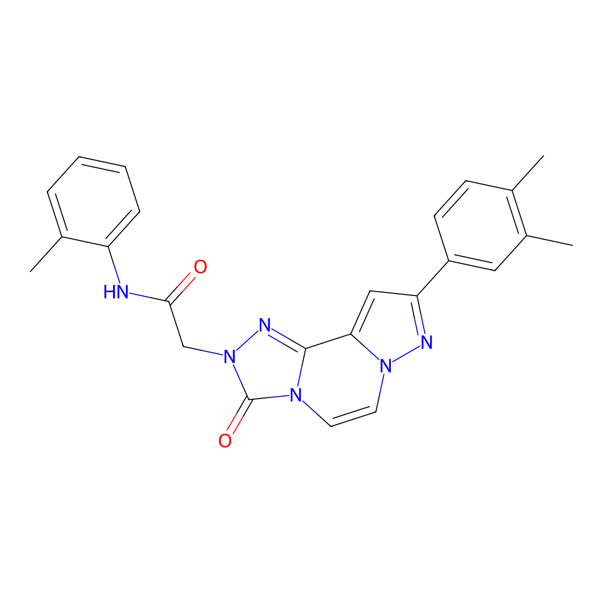 2-[11-(3,4-dimethylphenyl)-5-oxo-3,4,6,9,10-pentaazatricyclo[7.3.0.0^{2,6}]dodeca-1(12),2,7,10-tetraen-4-yl]-N-(2-methylphenyl)acetamide molecular structure, CAS 1207048-86-9