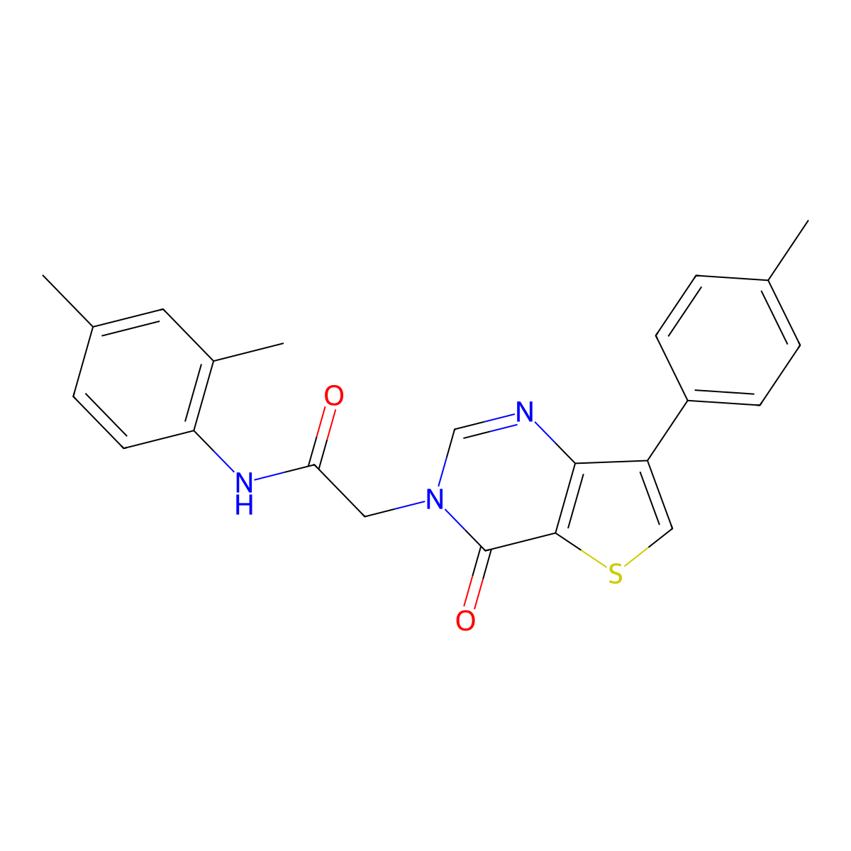 N-(2,4-dimethylphenyl)-2-[7-(4-methylphenyl)-4-oxothieno[3,2-d]pyrimidin-3(4H)-yl]acetamide molecular structure, CAS 1207048-87-0