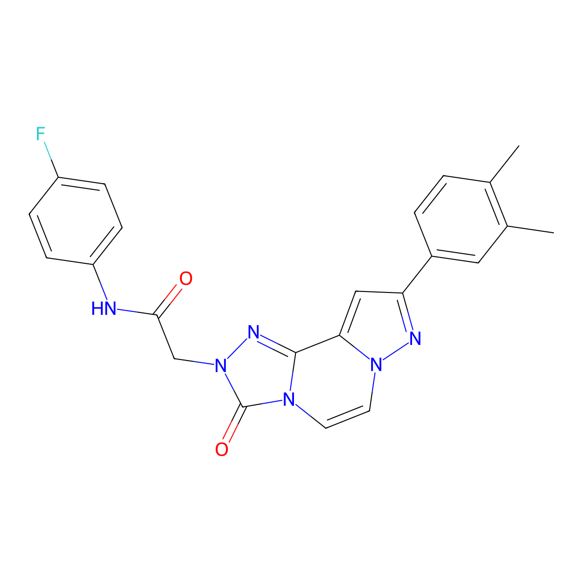 2-[11-(3,4-dimethylphenyl)-5-oxo-3,4,6,9,10-pentaazatricyclo[7.3.0.0^{2,6}]dodeca-1(12),2,7,10-tetraen-4-yl]-N-(4-fluorophenyl)acetamide molecular structure, CAS 1207048-93-8