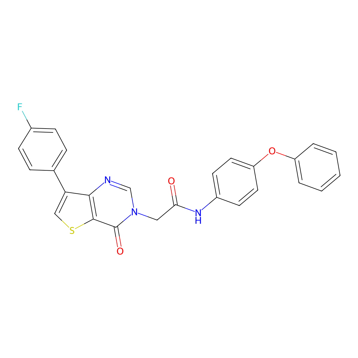2-[7-(4-fluorophenyl)-4-oxothieno[3,2-d]pyrimidin-3(4H)-yl]-N-(4-phenoxyphenyl)acetamide molecular structure, CAS 1207048-95-0