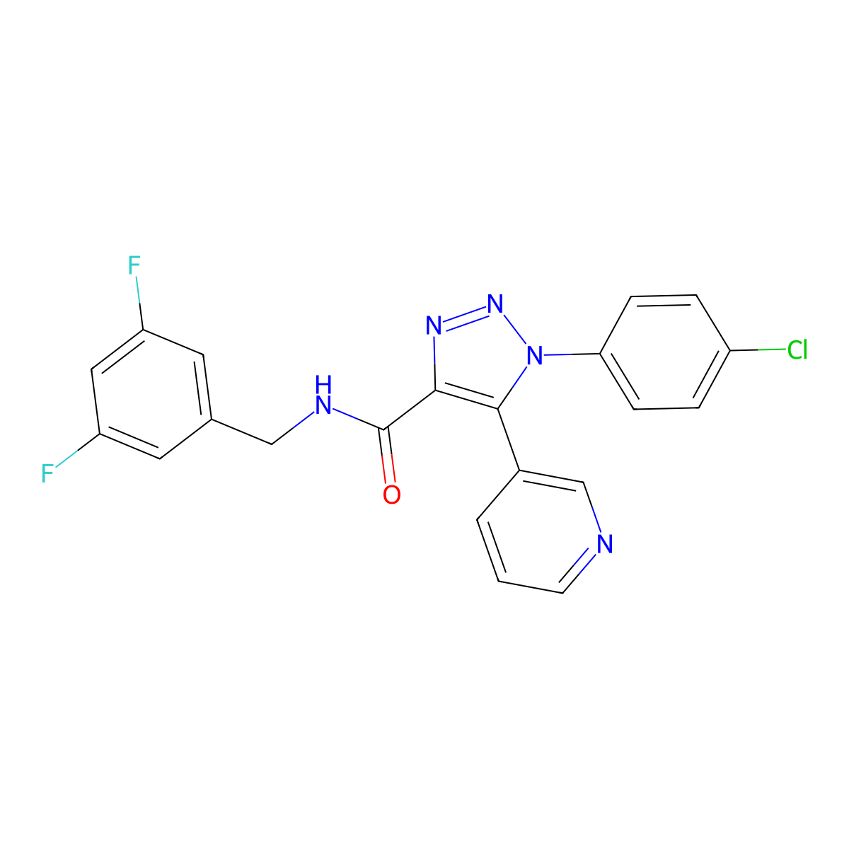 1-(4-chlorophenyl)-N-(3,5-difluorobenzyl)-5-(pyridin-3-yl)-1H-1,2,3-triazole-4-carboxamide molecular structure, CAS 1207048-96-1