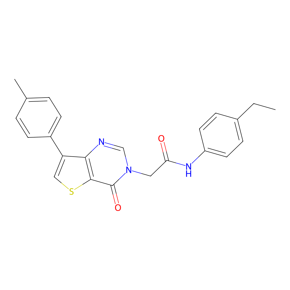 N-(4-ethylphenyl)-2-[7-(4-methylphenyl)-4-oxothieno[3,2-d]pyrimidin-3(4H)-yl]acetamide molecular structure, CAS 1207048-97-2