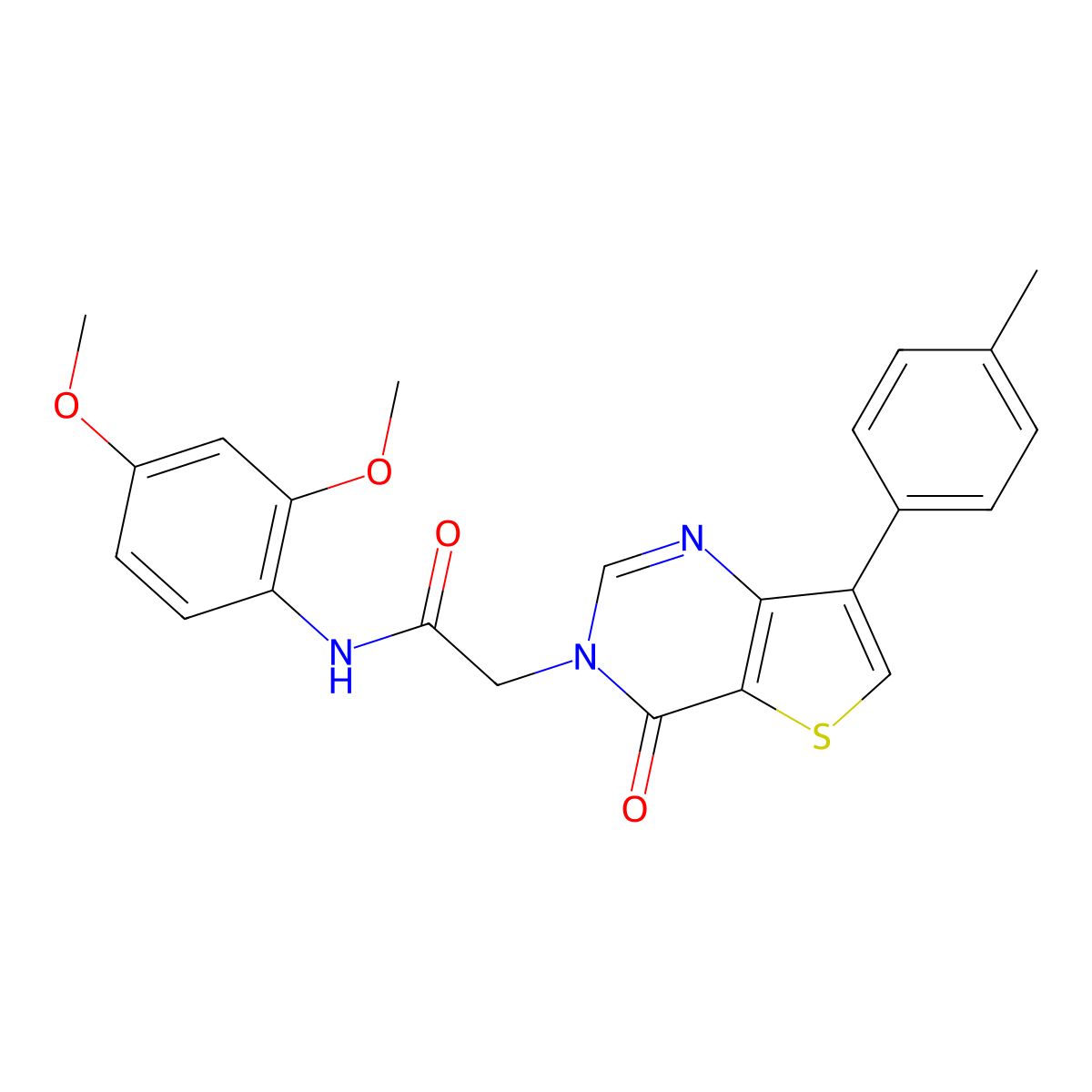 N-(2,4-dimethoxyphenyl)-2-[7-(4-methylphenyl)-4-oxothieno[3,2-d]pyrimidin-3(4H)-yl]acetamide molecular structure, CAS 1207049-08-8