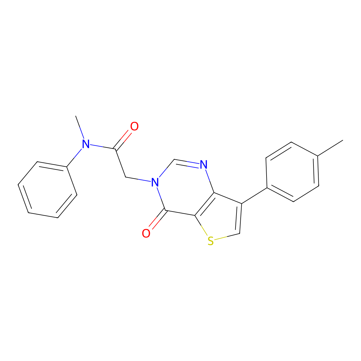 N-methyl-2-[7-(4-methylphenyl)-4-oxothieno[3,2-d]pyrimidin-3(4H)-yl]-N-phenylacetamide molecular structure, CAS 1207049-11-3