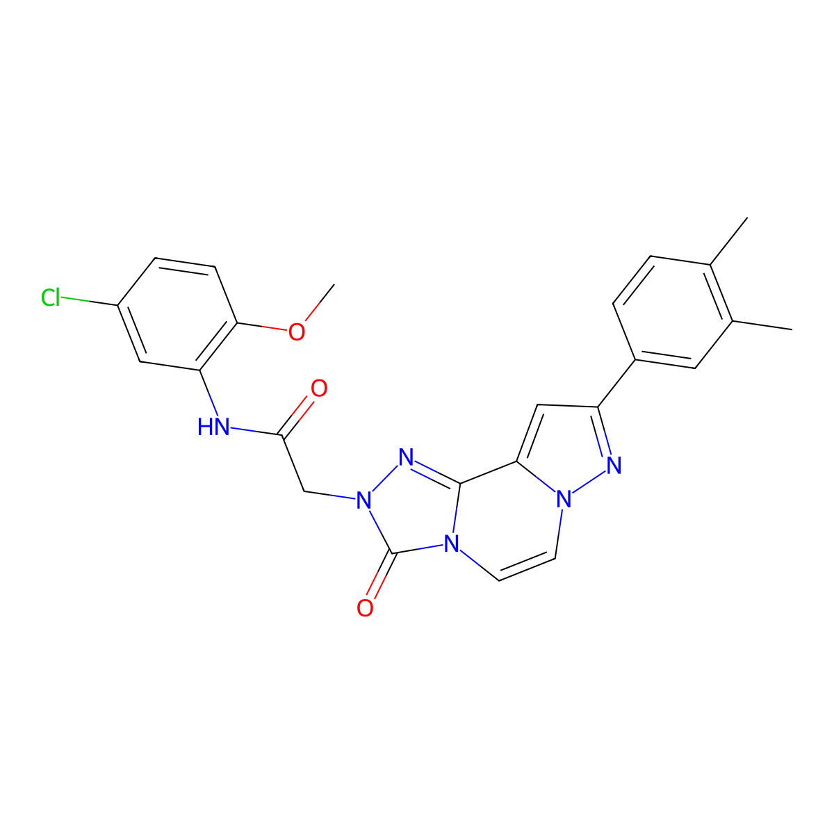 N-(5-chloro-2-methoxyphenyl)-2-[11-(3,4-dimethylphenyl)-5-oxo-3,4,6,9,10-pentaazatricyclo[7.3.0.0^{2,6}]dodeca-1(12),2,7,10-tetraen-4-yl]acetamide molecular structure, CAS 1207049-15-7