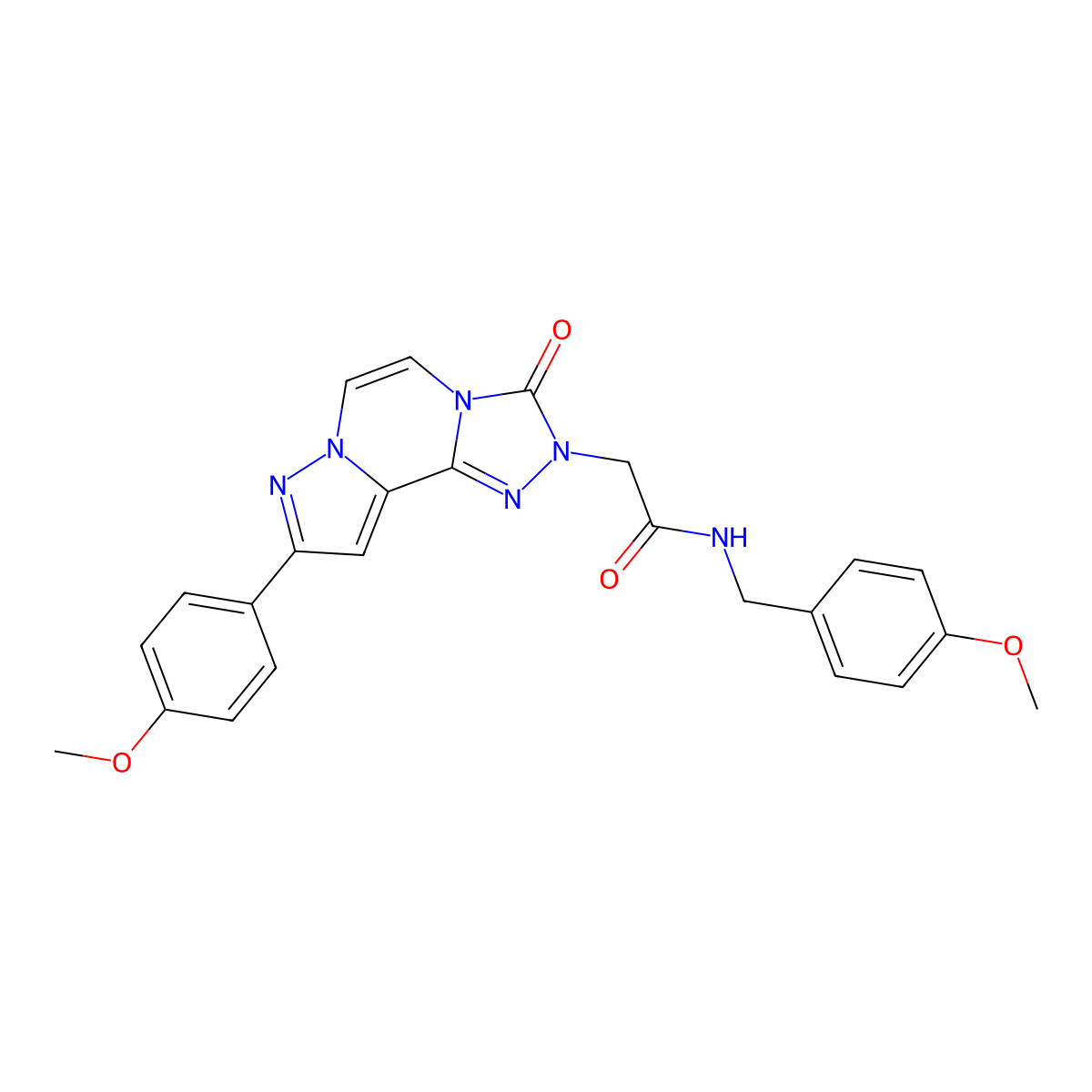 2-[11-(4-methoxyphenyl)-5-oxo-3,4,6,9,10-pentaazatricyclo[7.3.0.0^{2,6}]dodeca-1(12),2,7,10-tetraen-4-yl]-N-[(4-methoxyphenyl)methyl]acetamide molecular structure, CAS 1207049-17-9