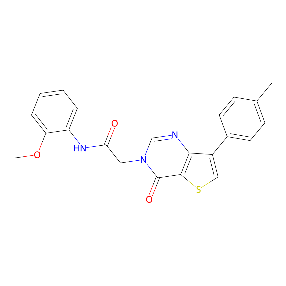 N-(2-methoxyphenyl)-2-[7-(4-methylphenyl)-4-oxothieno[3,2-d]pyrimidin-3(4H)-yl]acetamide molecular structure, CAS 1207049-20-4