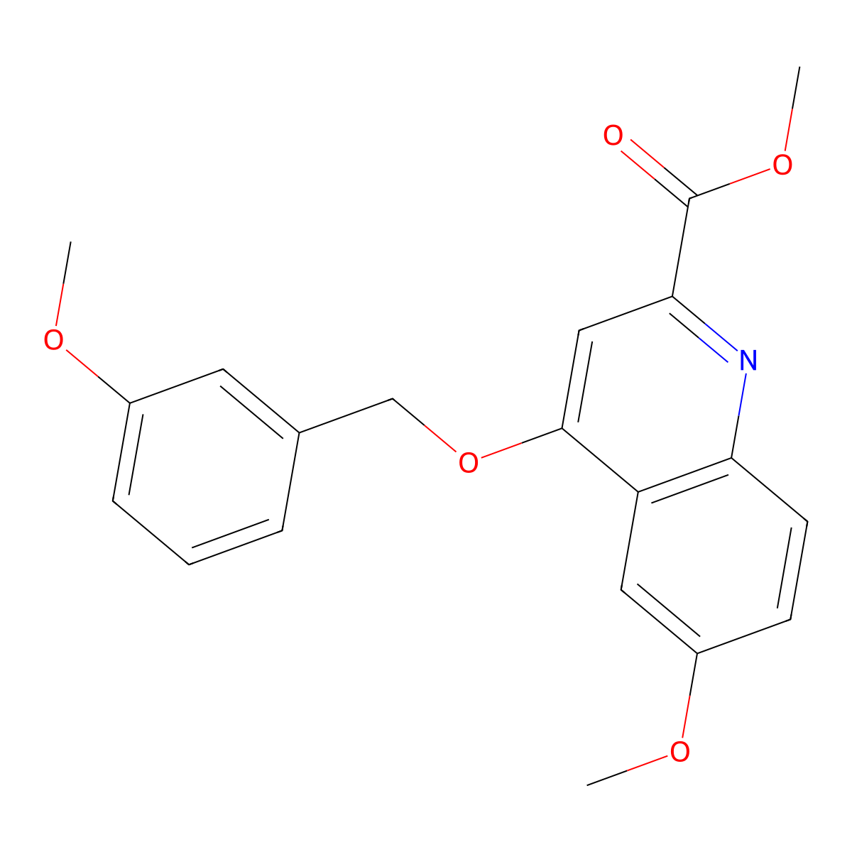 Methyl 6-methoxy-4-((3-methoxybenzyl)oxy)quinoline-2-carboxylate molecular structure, CAS 1207049-21-5