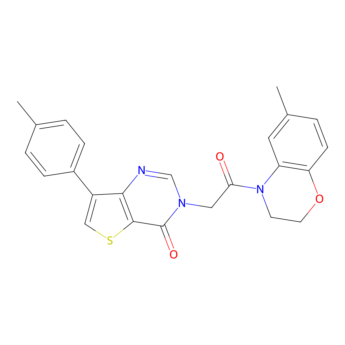 3-[2-(6-methyl-2,3-dihydro-4H-1,4-benzoxazin-4-yl)-2-oxoethyl]-7-(4-methylphenyl)thieno[3,2-d]pyrimidin-4(3H)-one molecular structure, CAS 1207049-26-0
