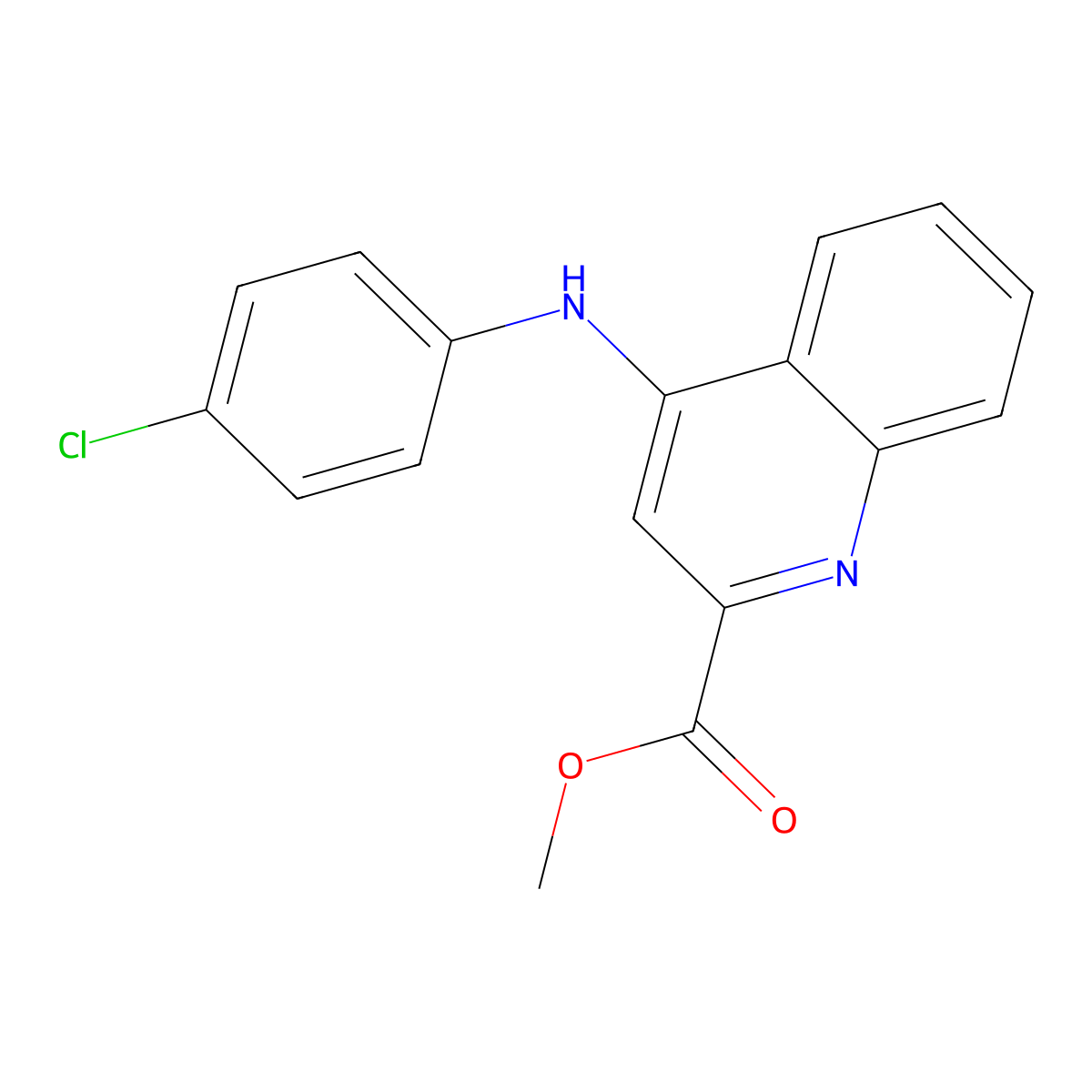 Methyl 4-[(4-chlorophenyl)amino]quinoline-2-carboxylate molecular structure, CAS 1207049-27-1