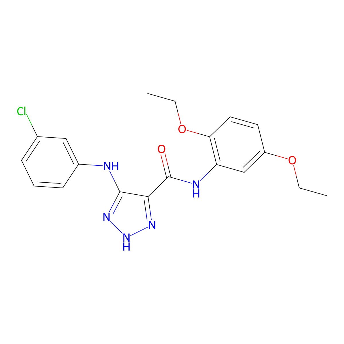 5-[(3-chlorophenyl)amino]-N-(2,5-diethoxyphenyl)-1H-1,2,3-triazole-4-carboxamide molecular structure, CAS 1207049-31-7