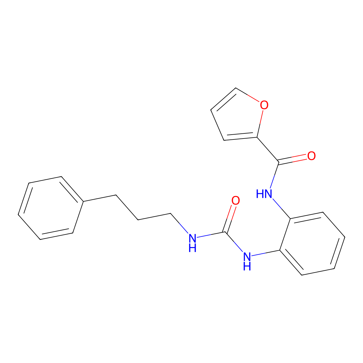 N-(2-(3-(3-phenylpropyl)ureido)phenyl)furan-2-carboxamide molecular structure, CAS 1207049-34-0