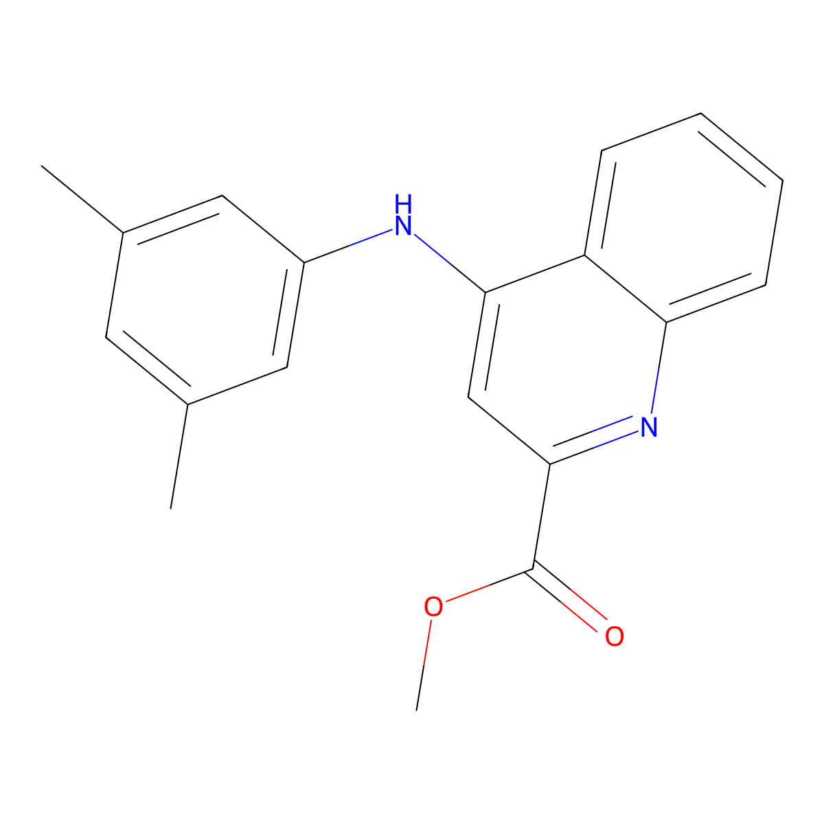 Methyl 4-[(3,5-dimethylphenyl)amino]quinoline-2-carboxylate molecular structure, CAS 1207049-38-4